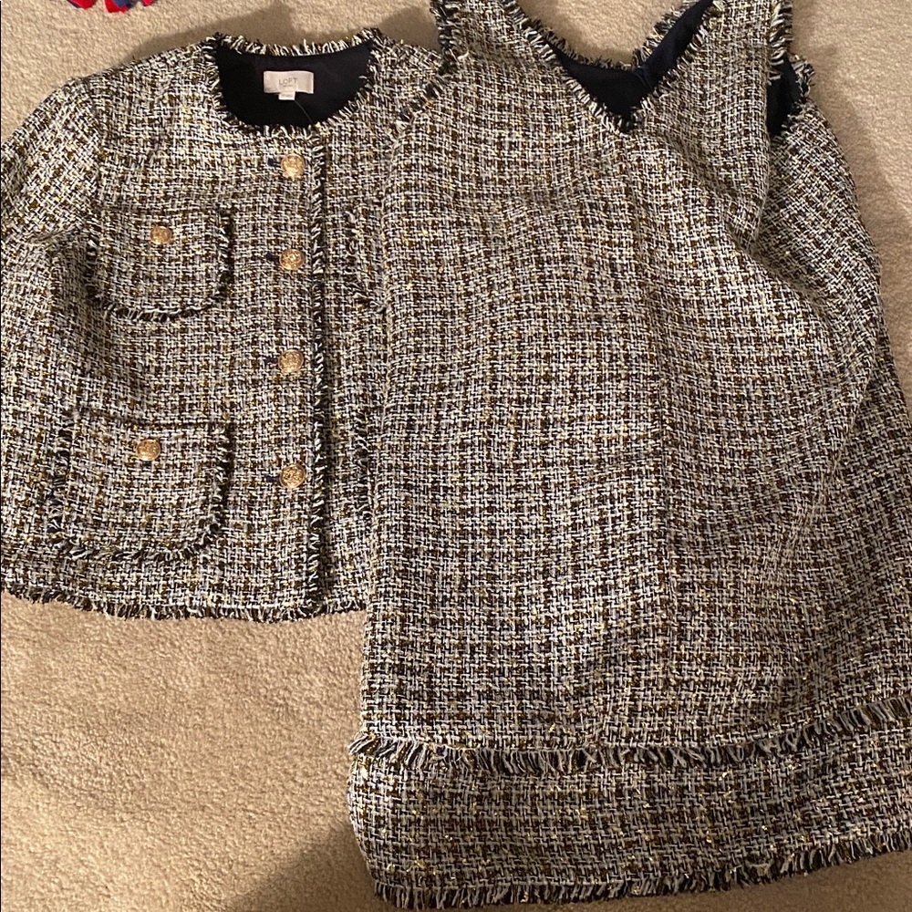Loft NWT dress and jacket set PETITE large petite jacket 12 P dress - Picture 13 of 13